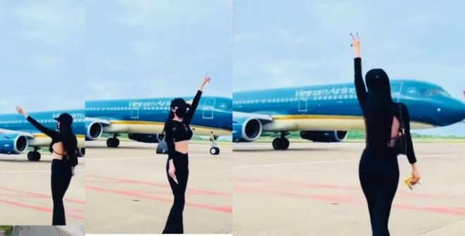 Cô gái nhảy trước máy bay đang lăn bị cấm bay - 1