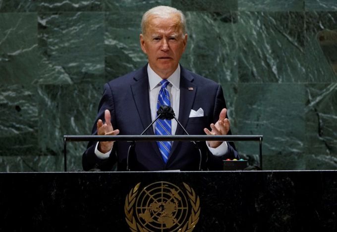 Tổng thống Mỹ Joe Biden phát biểu tại phiên họp Đại hội đồng Liên hợp quốc ở New York, Mỹ ngày 21 tháng 9. Ảnh: Reuters.