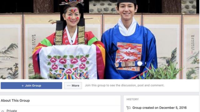 Facebook của một nhóm mai mối hôn nhân Hàn - Việt
